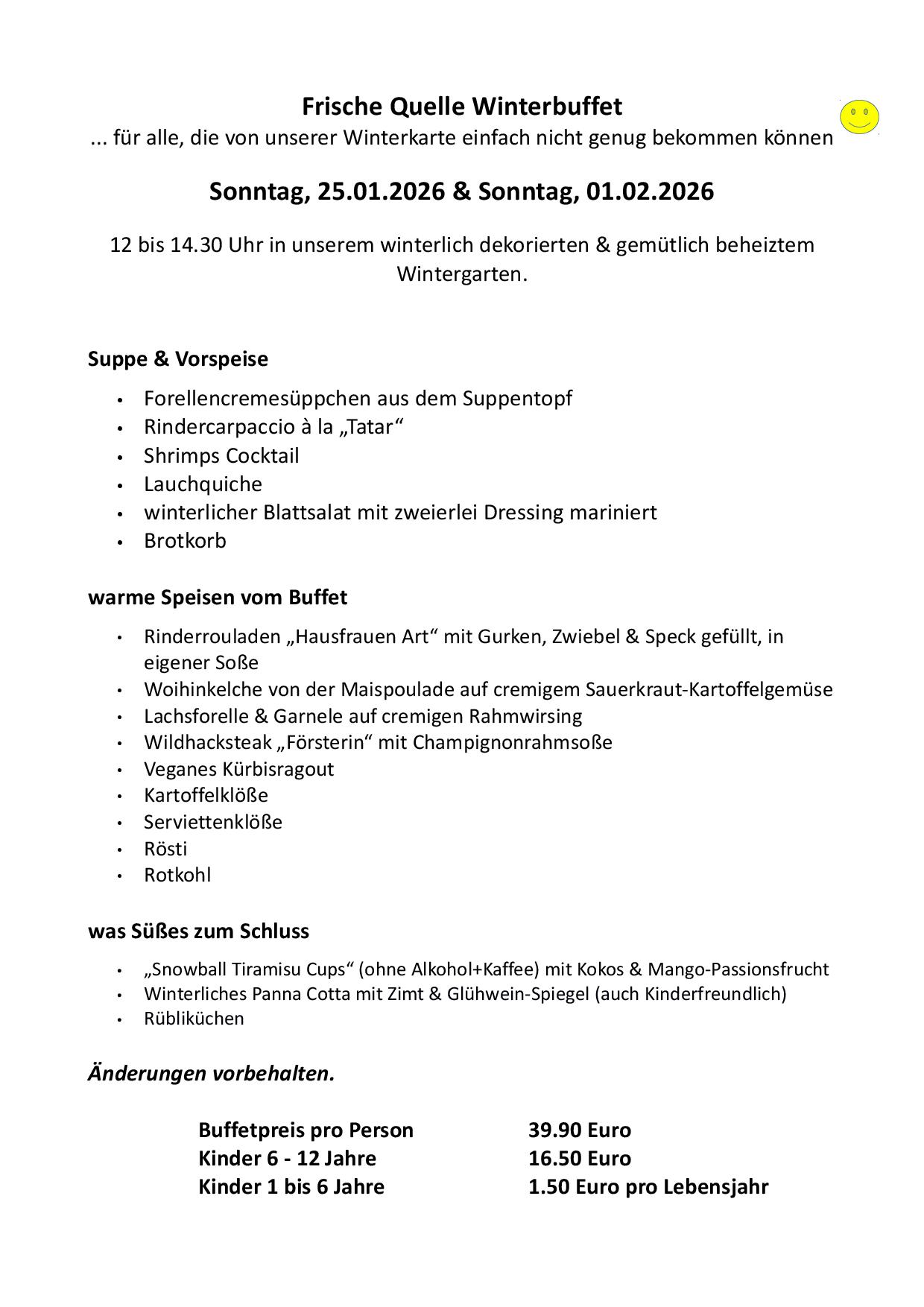 Leckeres Winterbuffet